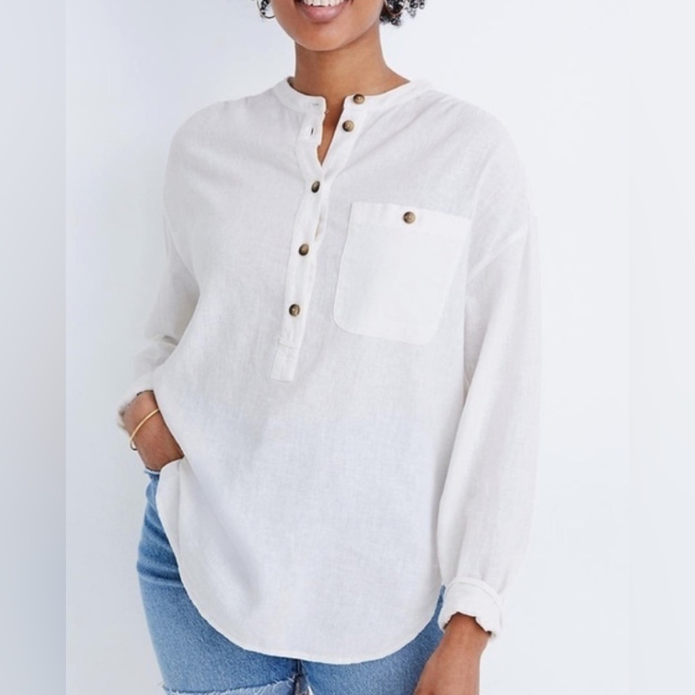 NWT Madewell Linen Blend Popover